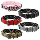 Spiked Studded Leather Dog Collar With Skull